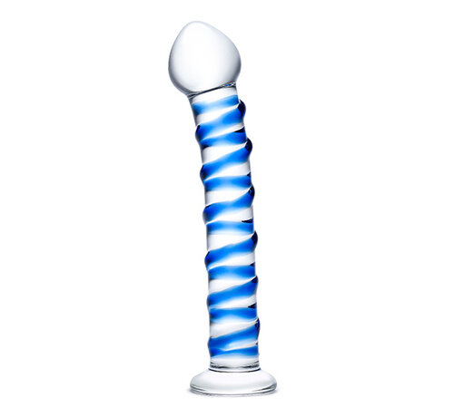 Glas Glas - Blue Spiral Glazen Dildo