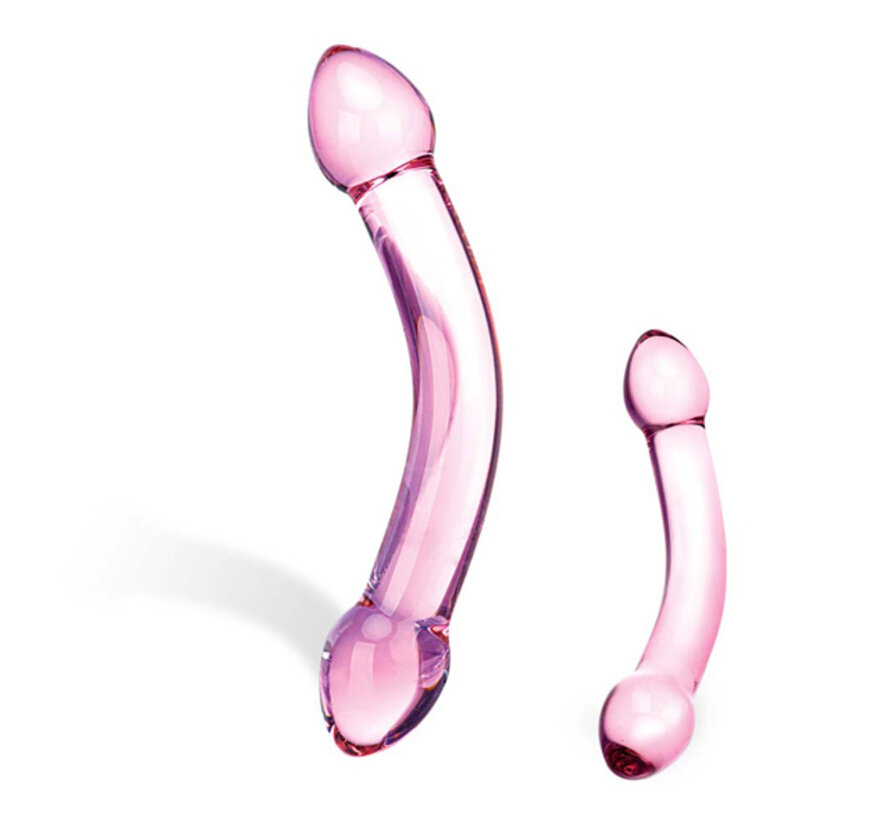 Glas - Double Trouble Purple Glazen Dildo