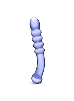 Glas Glas - Purple Rain Ribbed Glazen Dildo
