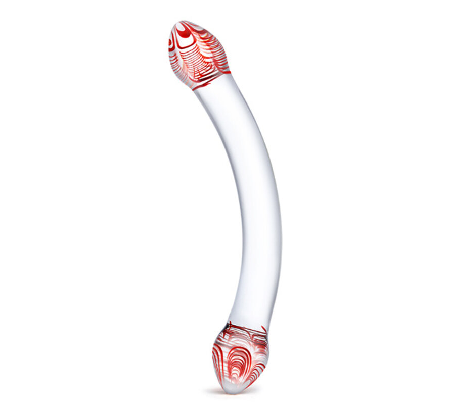 Glas - Red Head Double Glazen Dildo