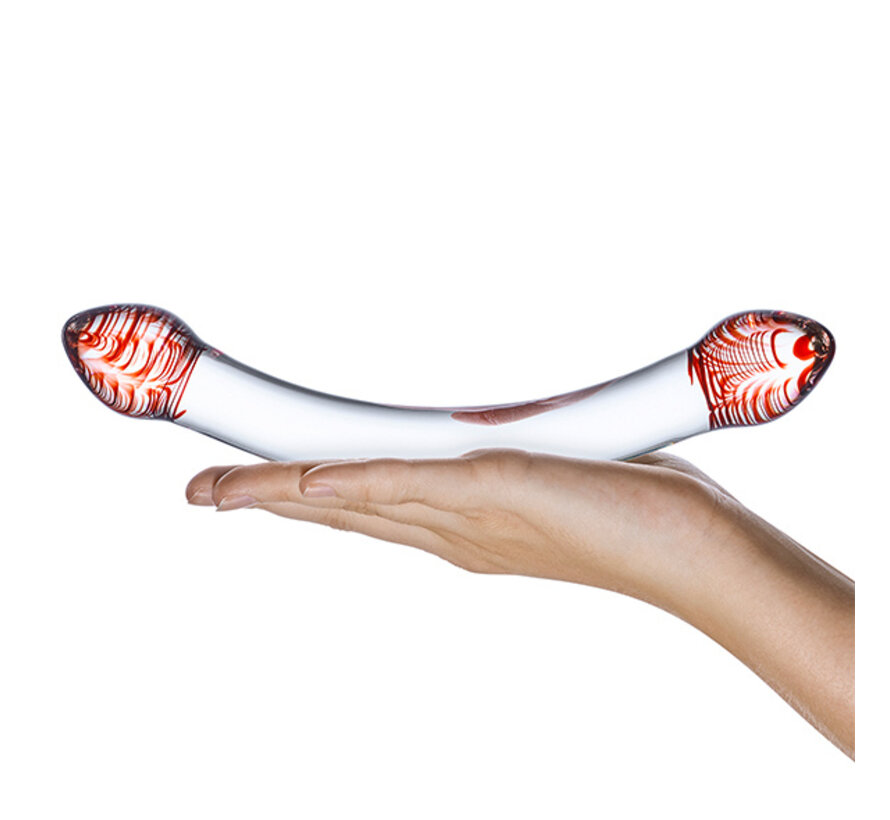 Glas - Red Head Double Glazen Dildo