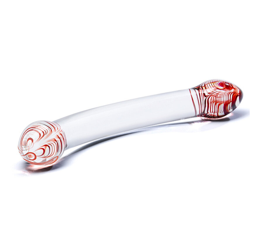 Glas - Red Head Double Glazen Dildo