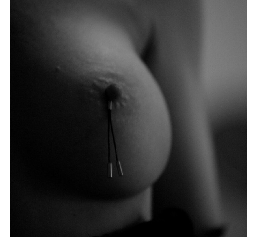 Crave - Leren Tepelkwasten Zwart Zilver