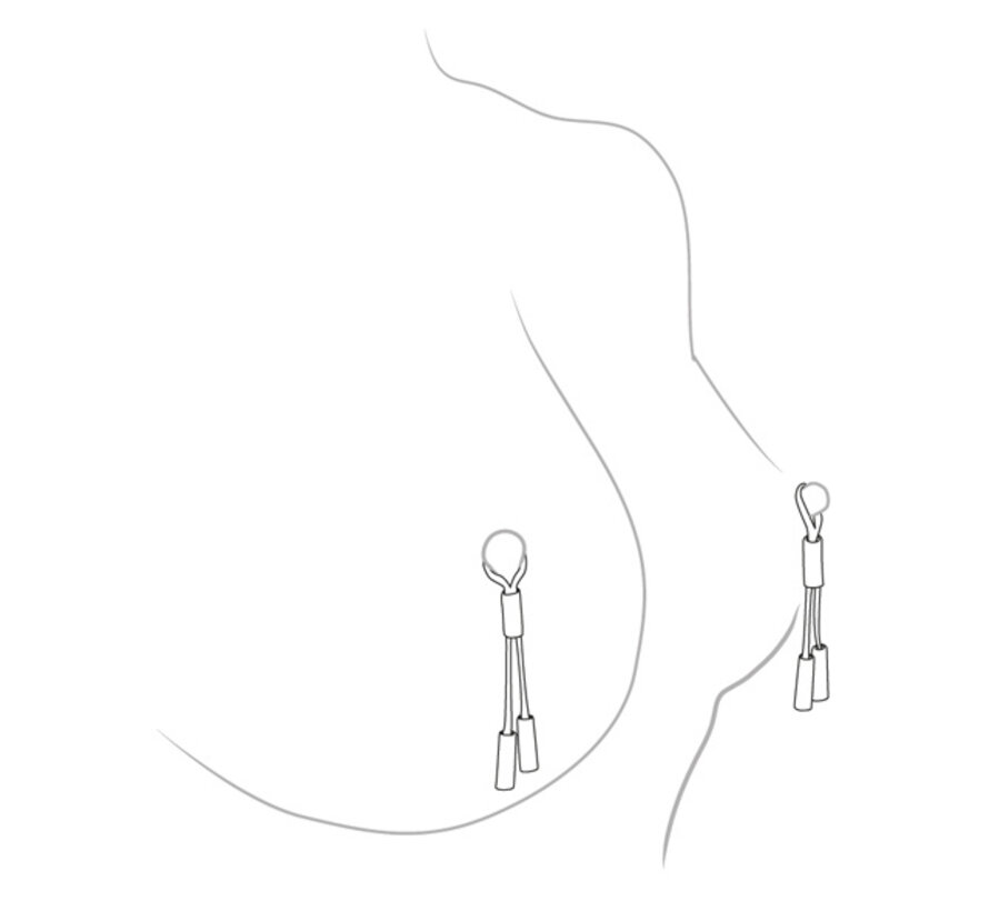 Crave - Leren Tepelkwasten Zwart Zilver