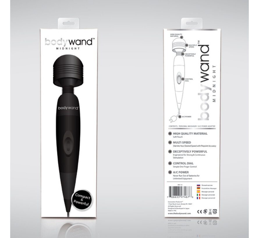 Bodywand - Midnight Plug-In Wand Massager Zwart