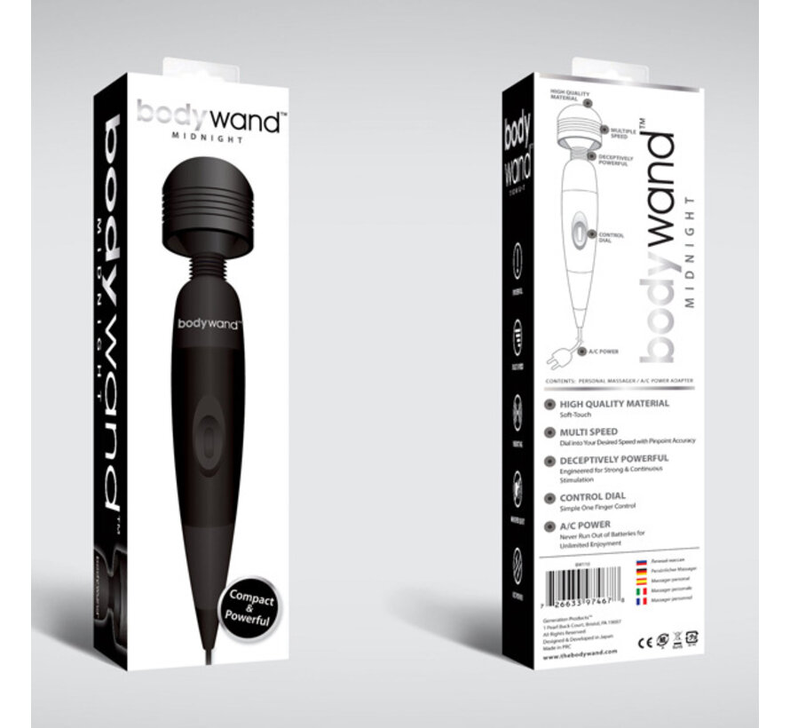 Bodywand - Midnight Plug-In Wand Massager Zwart