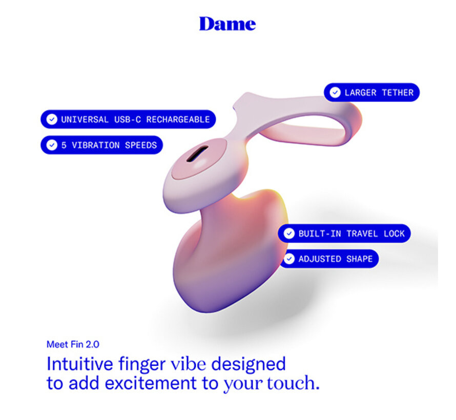Dame - Fin 2.0 Finger Vibrator Quartz