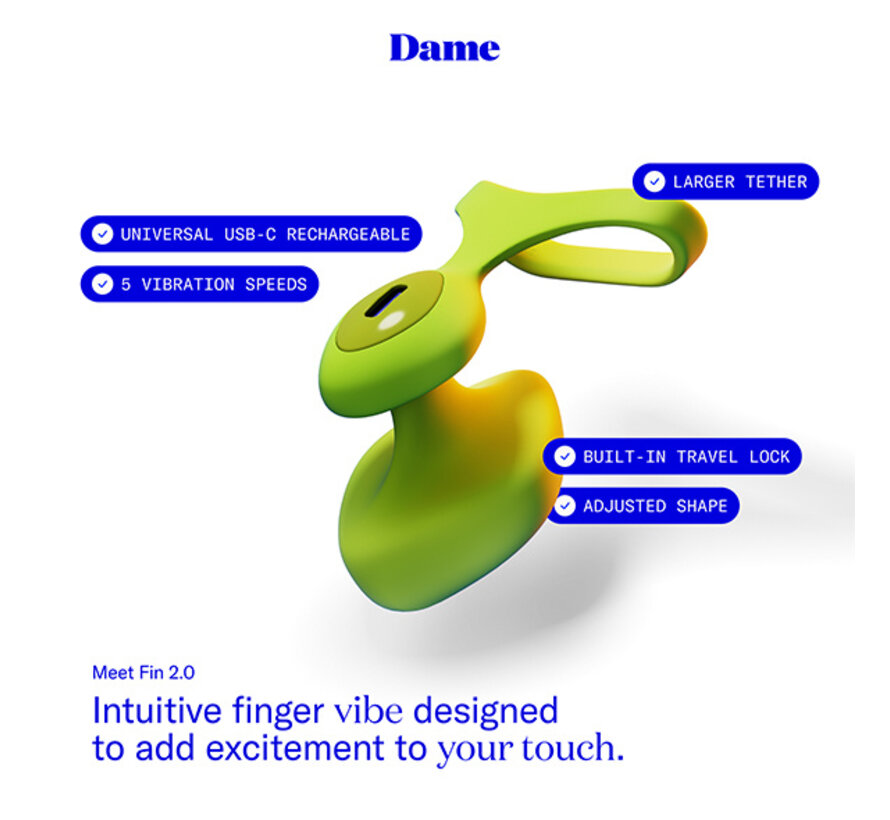 Dame - Fin 2.0 Finger Vibrator Citrus