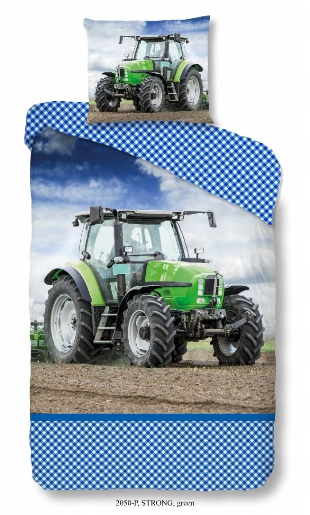 Dekbedovertrek Groene Trekker - flanel - 140x220 cm
