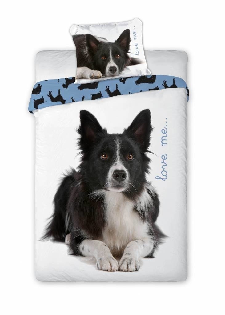 Dekbedovertrek Border Collie -140x200 cm - katoen