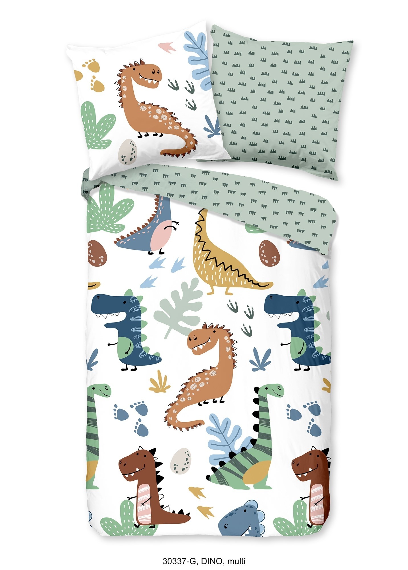 Dekbedovertrek Dino's - 140x220 + 60x70cm - katoen