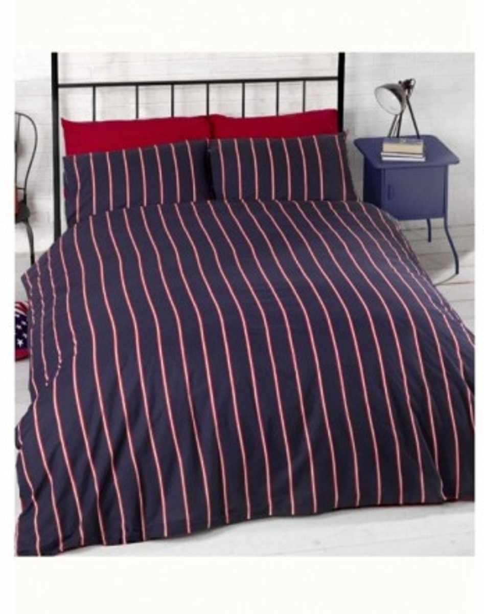 Finest Homeware dekbedovertrek Don't wake me up navy - blended katoen