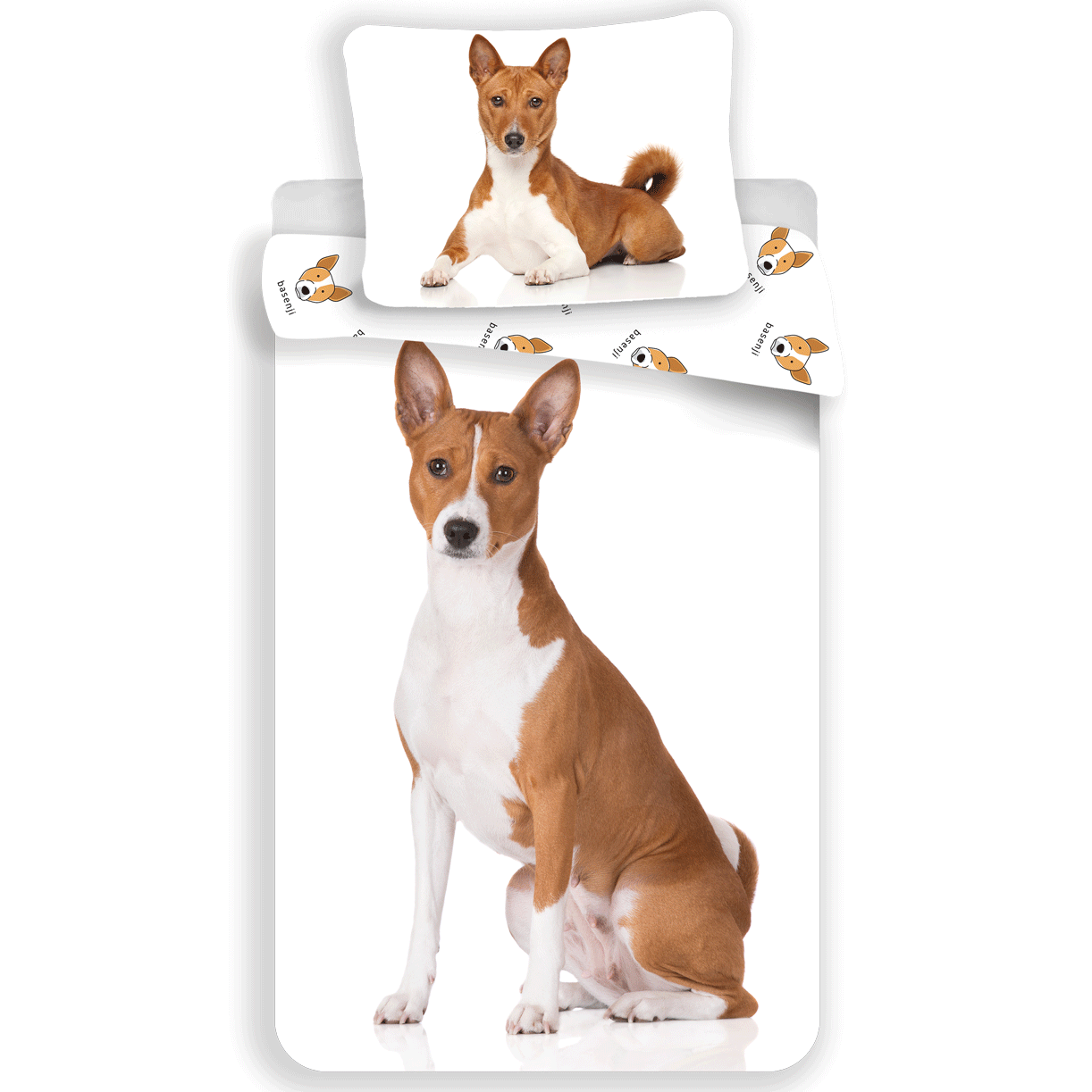 Dekbedovertrek Basenji - katoen - 140x200 + 70x90 cm