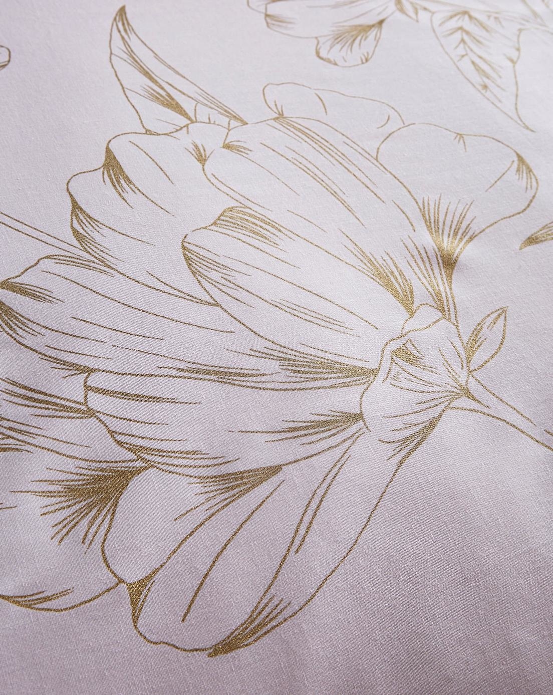 Sleepdown dekbedovertrek Metallic flower blush - blended katoen - 135x200 +50x75 cm