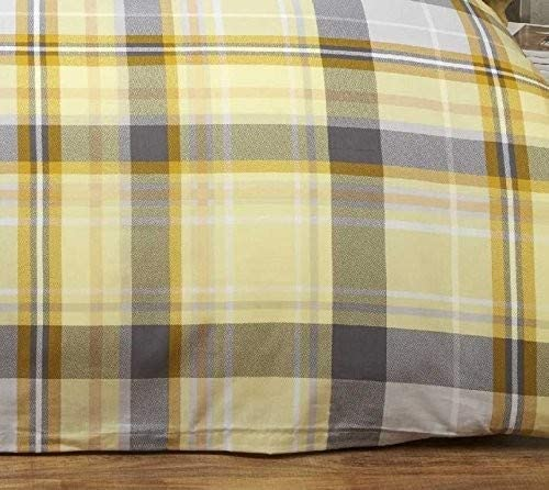 Finest Homeware dekbedovertrek Hamilton Check lemon - blended katoen