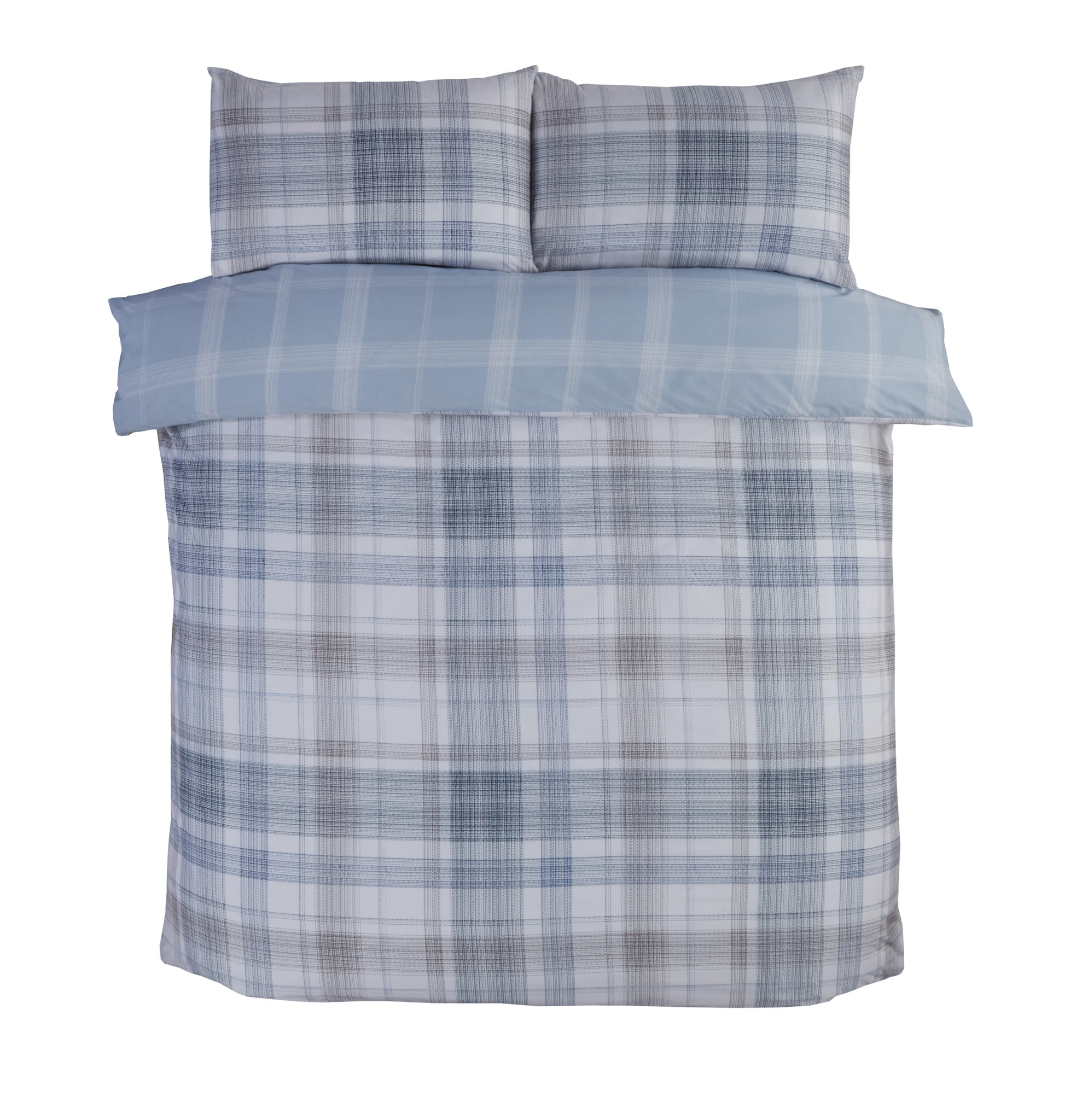 Finest Homeware dekbedovertrek Check blauw - blended katoen
