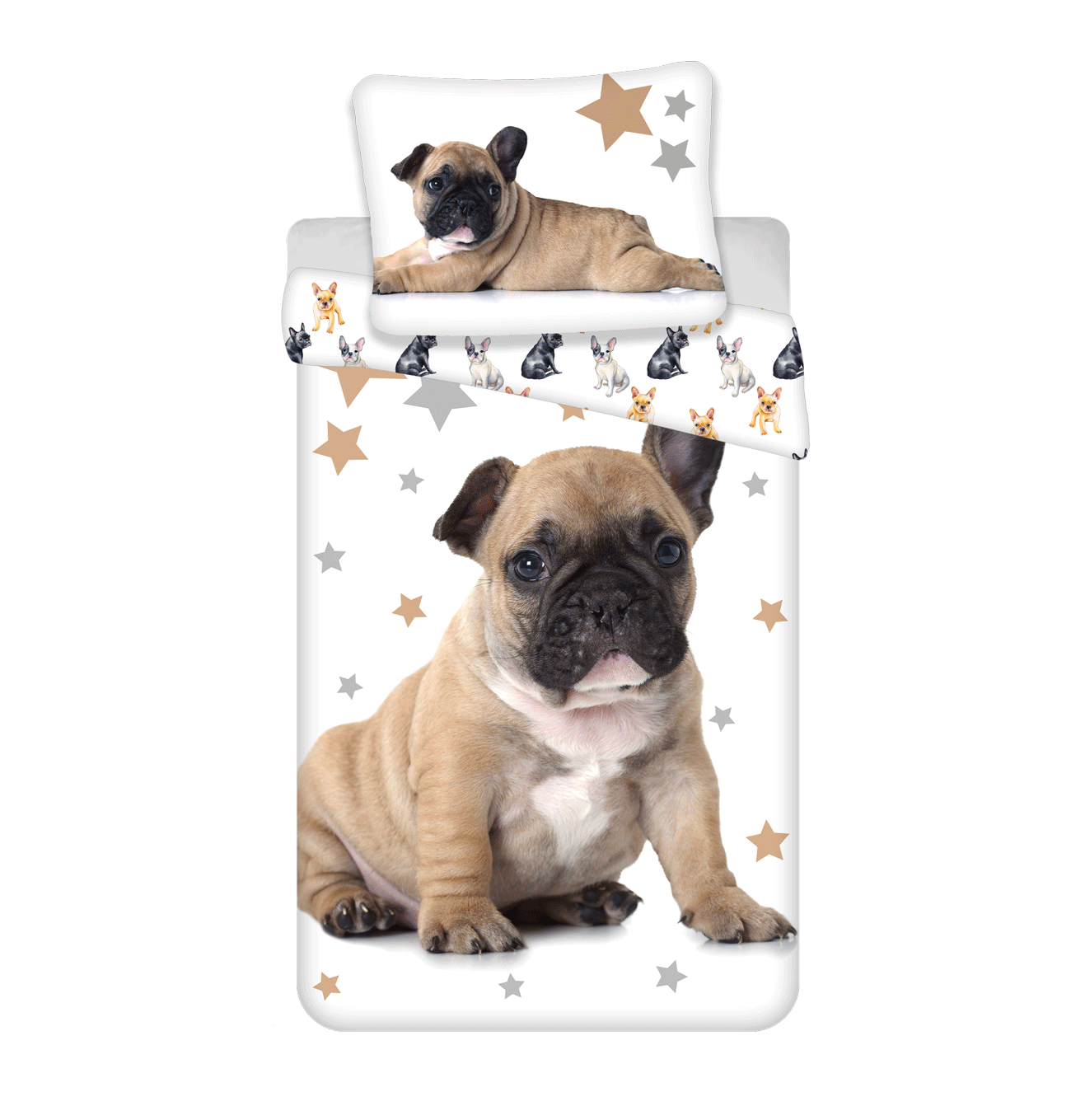 Dekbedovertrek Bulldogs - katoen - 140x200 + 70x90 cm