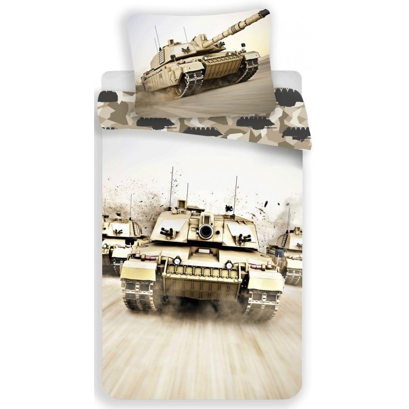 Dekbedovertrek Leger tank - katoen - 140x200+ 70x90 cm