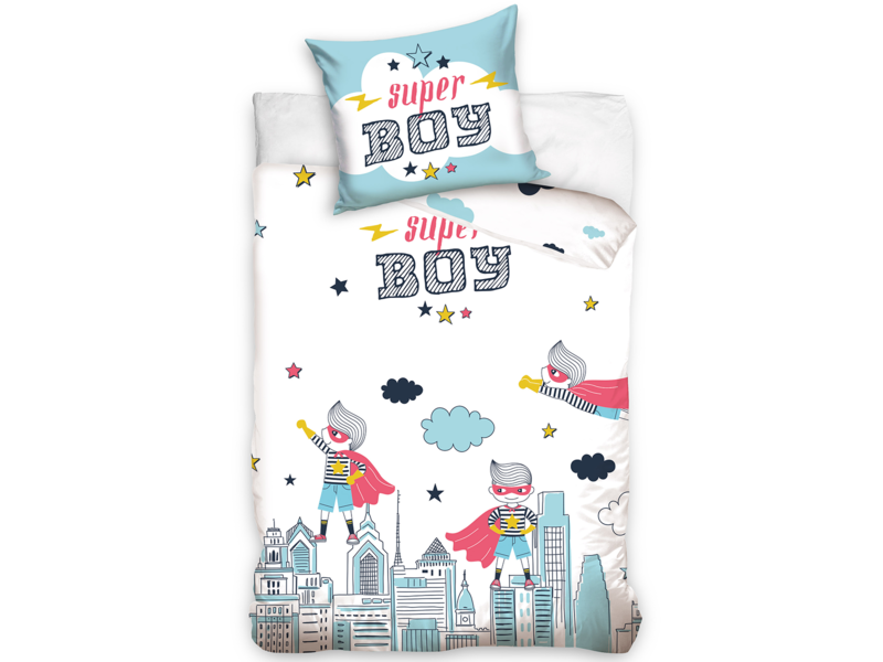 Super Boy dekbedovertrek Skyline Glow in the Dark 140x200 + 70x90 cm