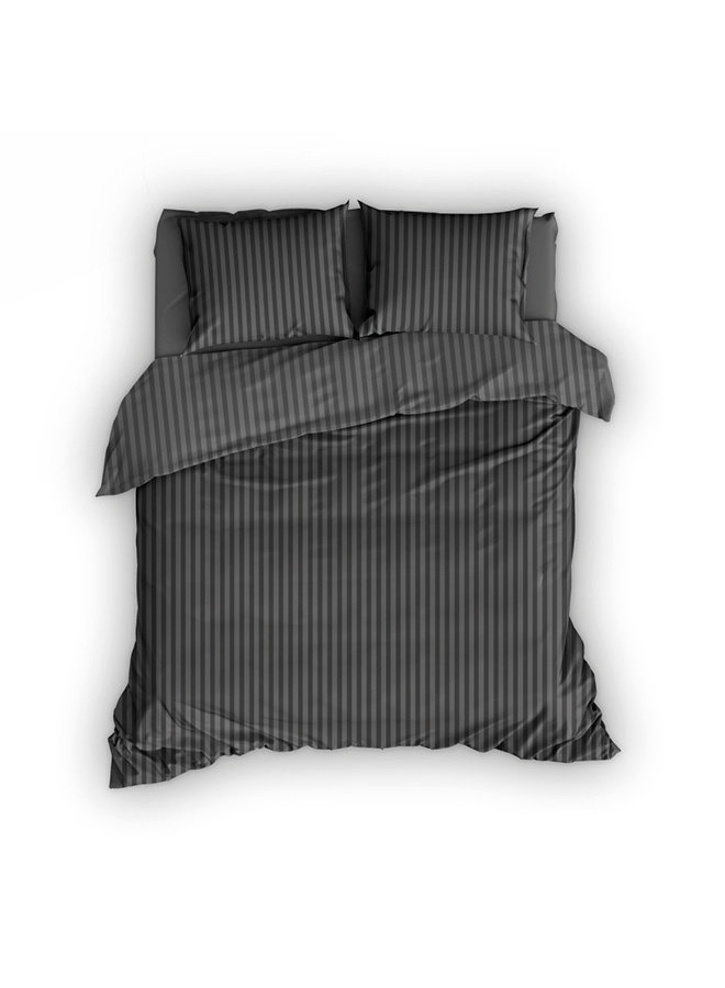 Dekbedovertrek Hotelstreep Antraciet 200x220 cm