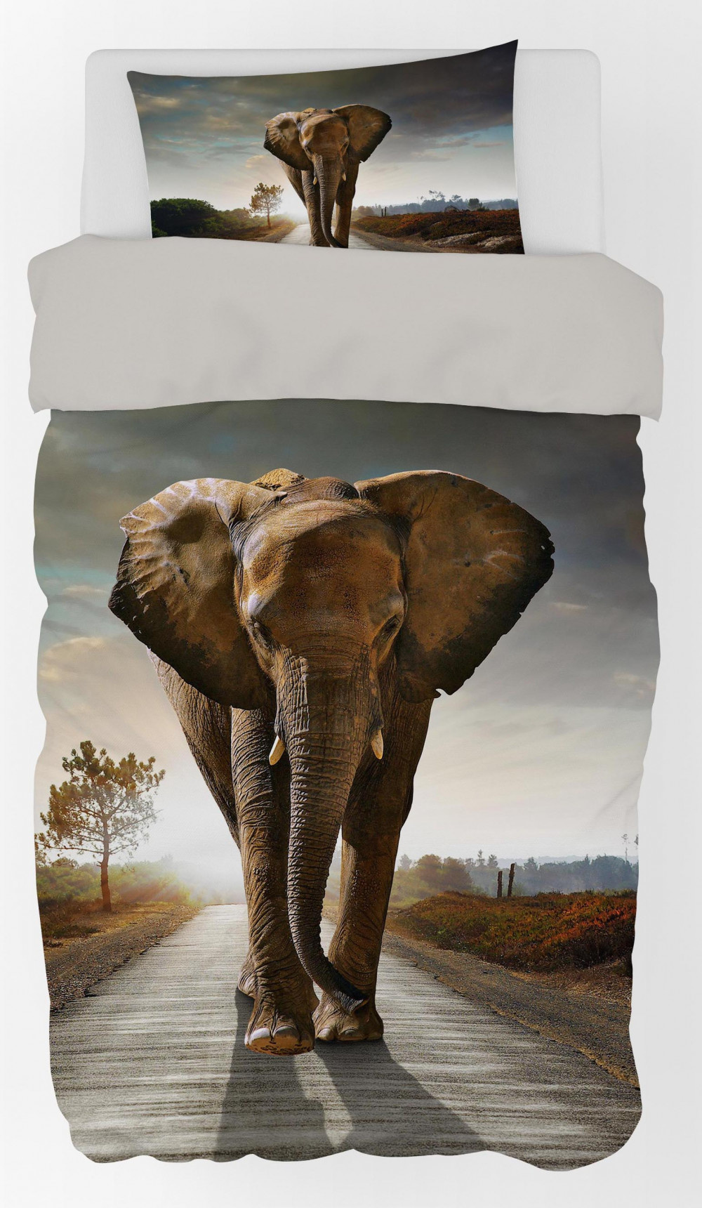 Dekbedovertrek Olifant - katoen - 140x200 + 70x90 cm