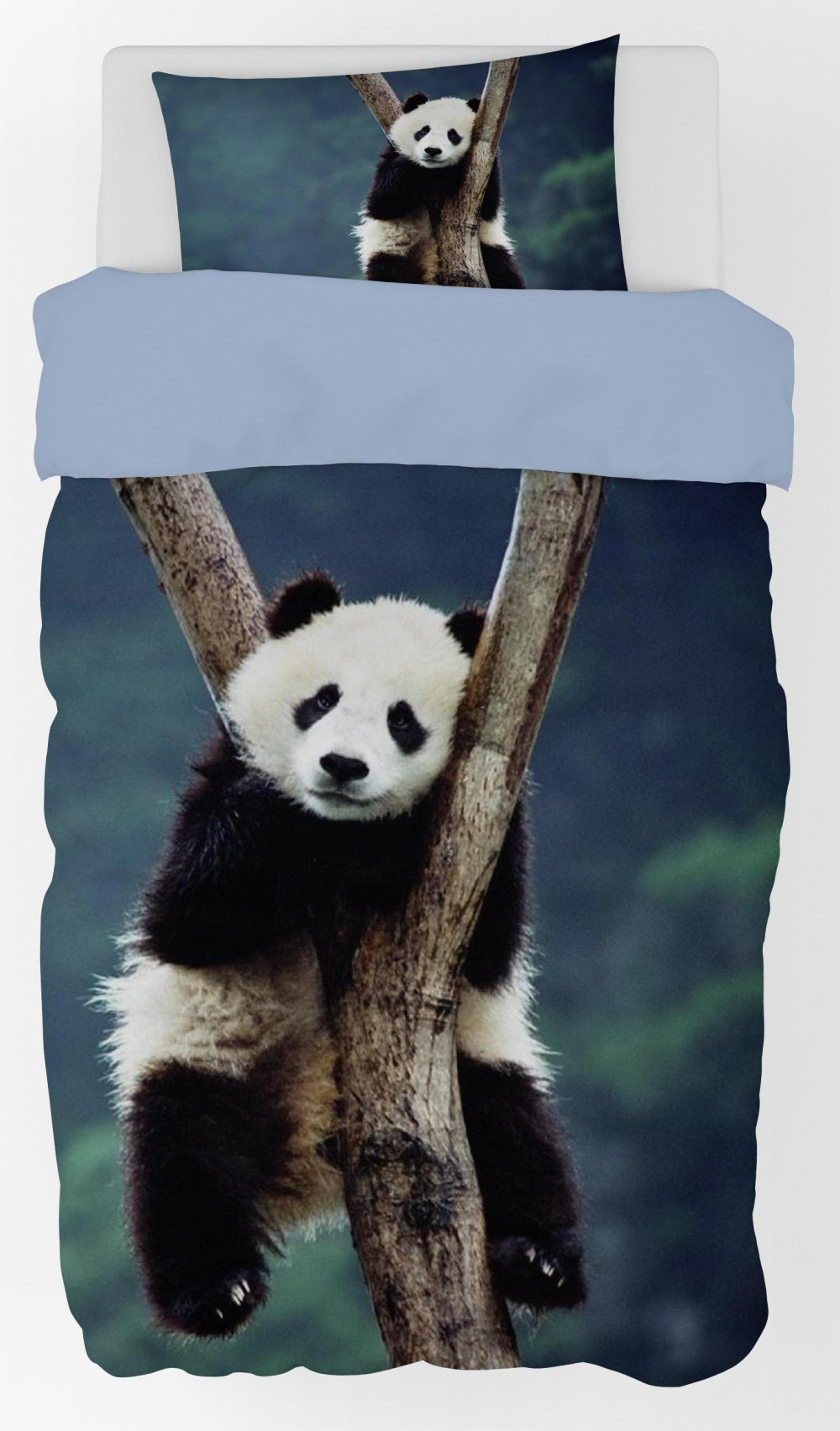 katoen Koel Kangoeroe Dekbedovertrek panda in boom 140x200 + 70x90 cm / 100% katoen
