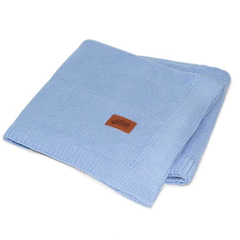Bamboe-katoenen wiegdeken blauw gebreid