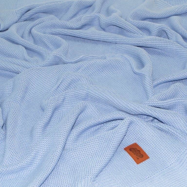 Bamboe-katoenen wiegdeken blauw gebreid