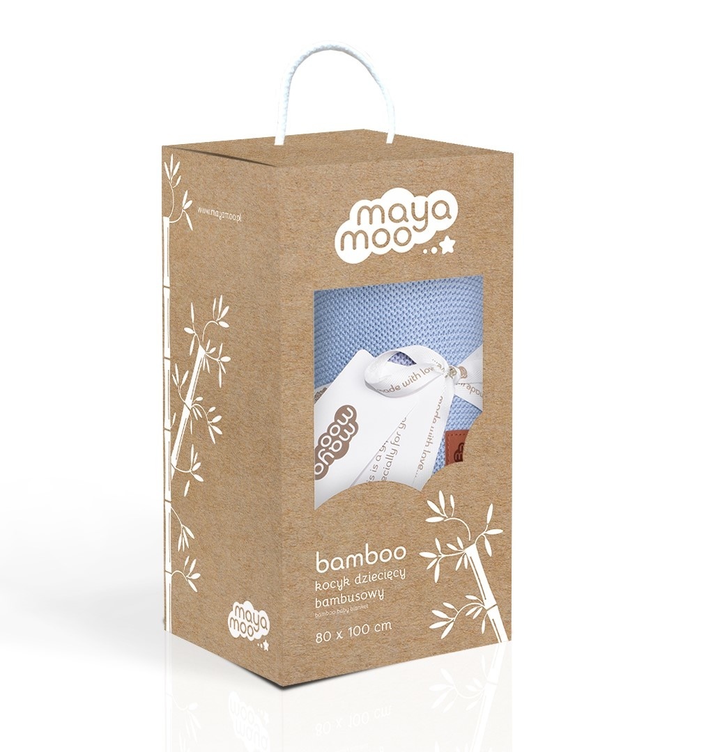 Bamboe-katoenen wiegdeken blauw gebreid