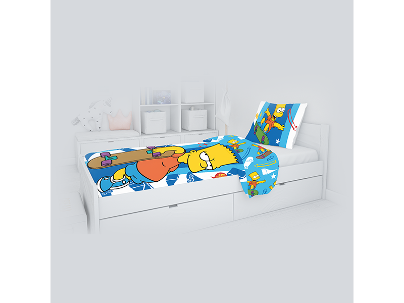 Dekbedovertrek Bart Simpsons - katoen - 140x200 + 70x90 cm