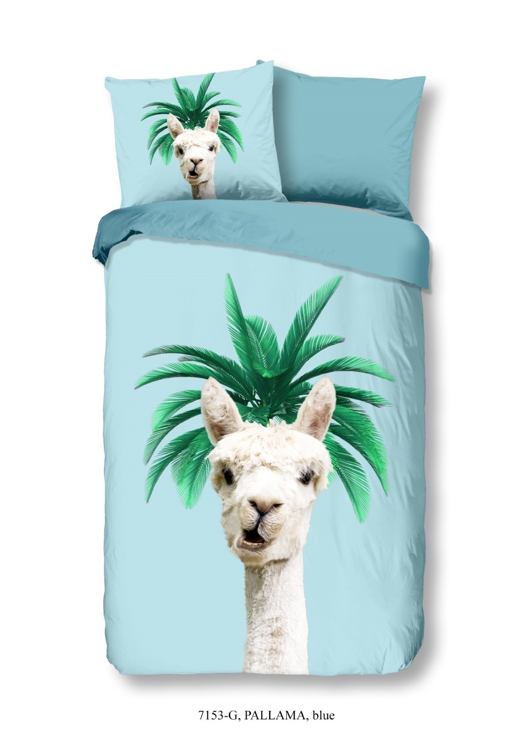 Dekbedovertrek Lama palm - katoen - 140x220 + 60x70 cm