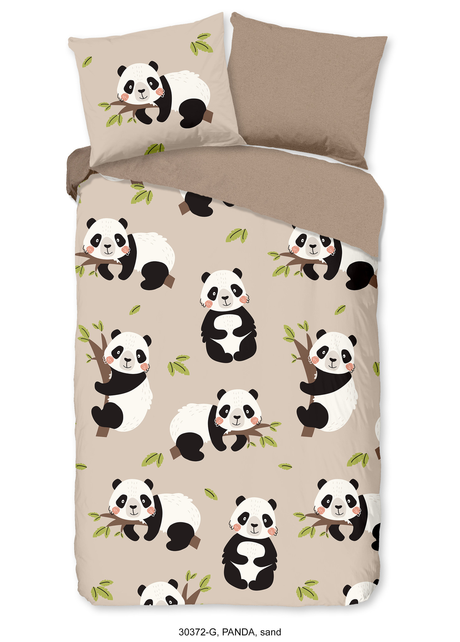 Dekbedovertrek Panda - katoen - 140x220 + 60x70 cm
