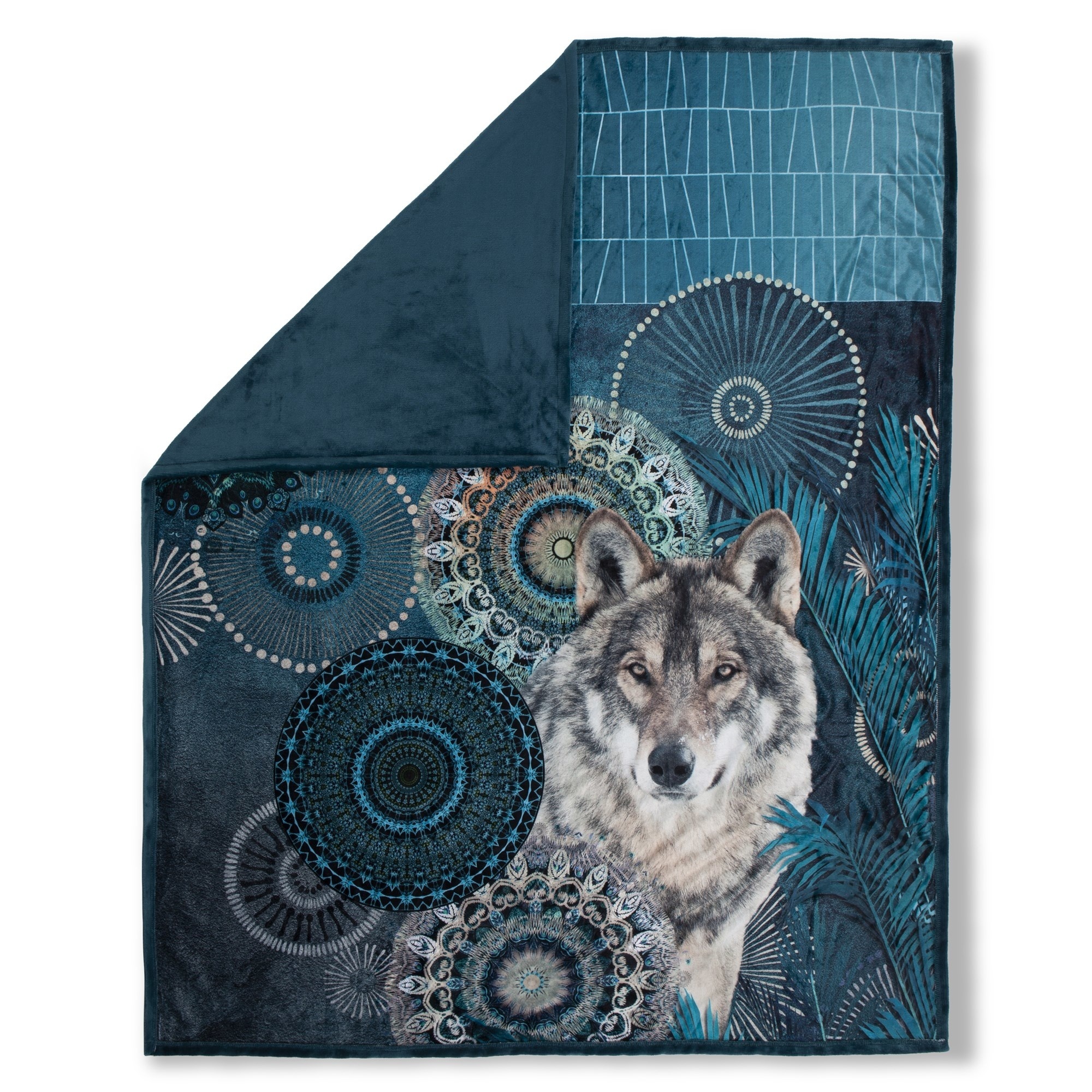 Flanel dekbedovertrek Kiska Wolf