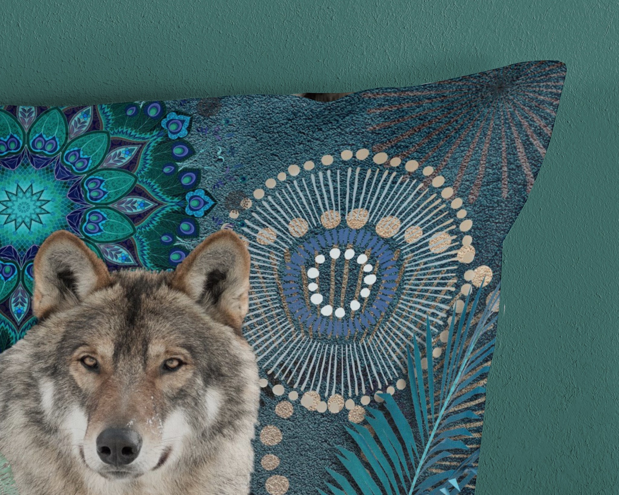 Flanel dekbedovertrek Kiska Wolf