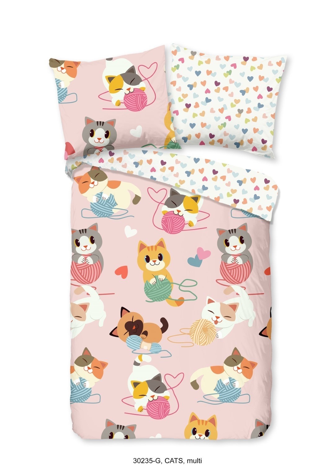 Dekbedovertrek Cats - katoen - 140x220 + 60x70 cm