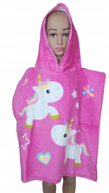 Unicorn badponcho met capuchon