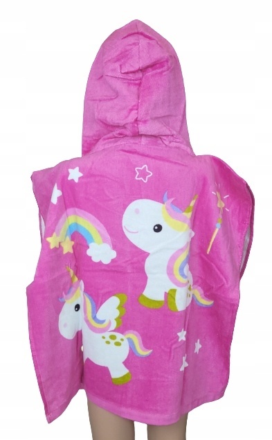 Unicorn badponcho met capuchon