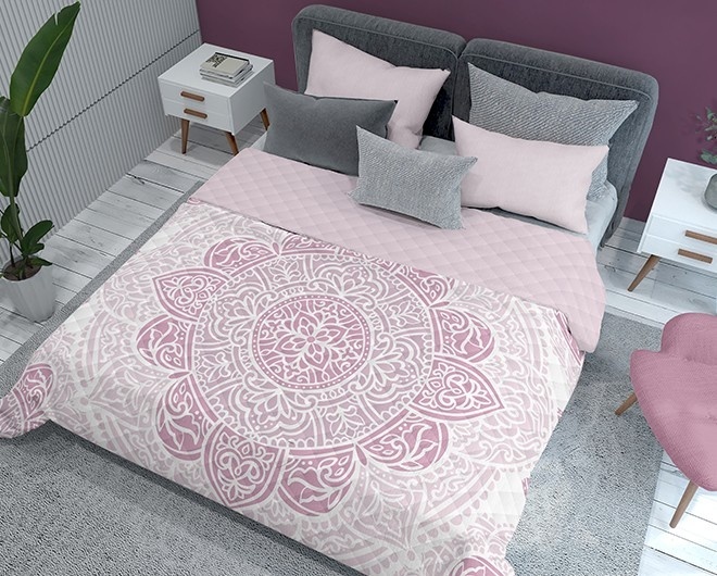 Bedsprei Mandala roze 220x240 cm