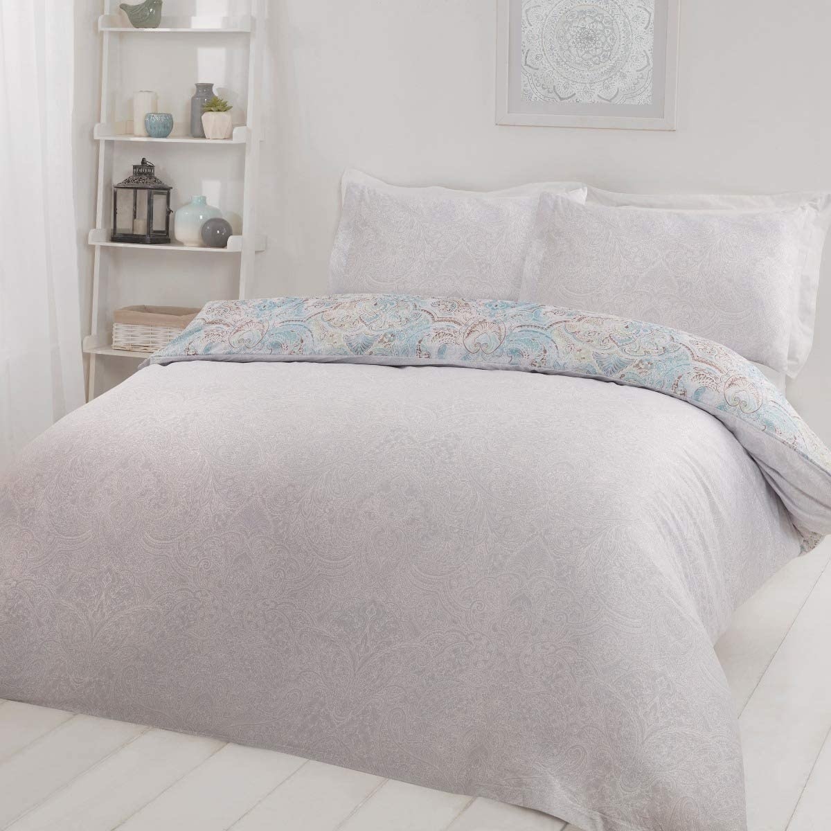 Sleepdown dekbedovertrek Paisley teal - microvezel