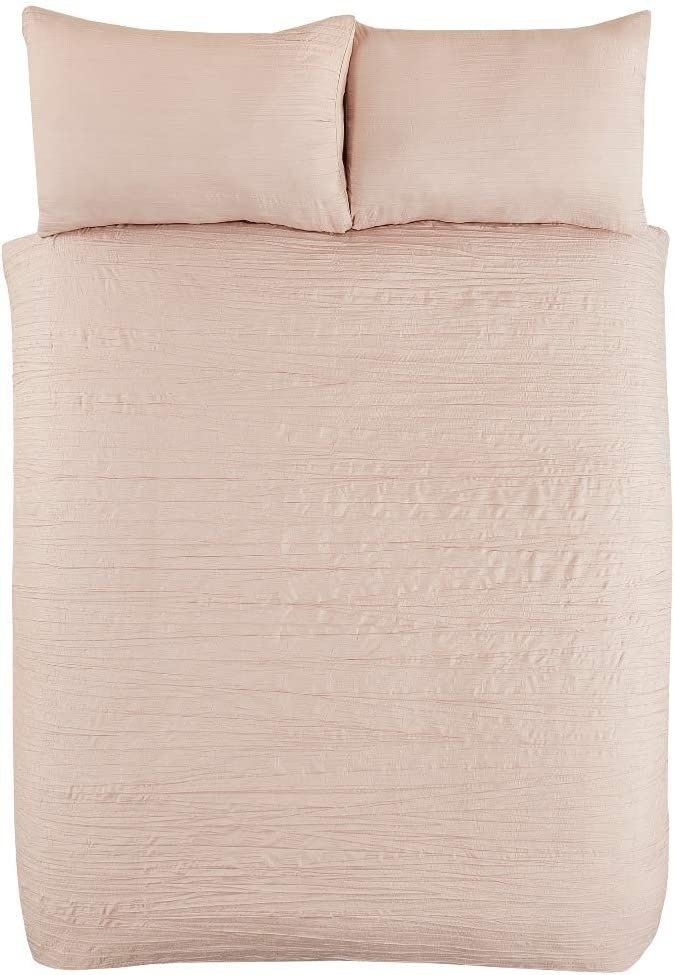Sleepdown dekbedovertrek crinkle blush - microvezel