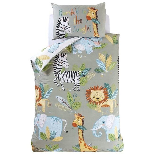 Peuter dekbedovertrek Rumble In The Jungle - blended katoen  - 120x150 cm