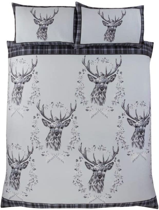 So Soft dekbedovertrek Angus Stag grijs - flanel