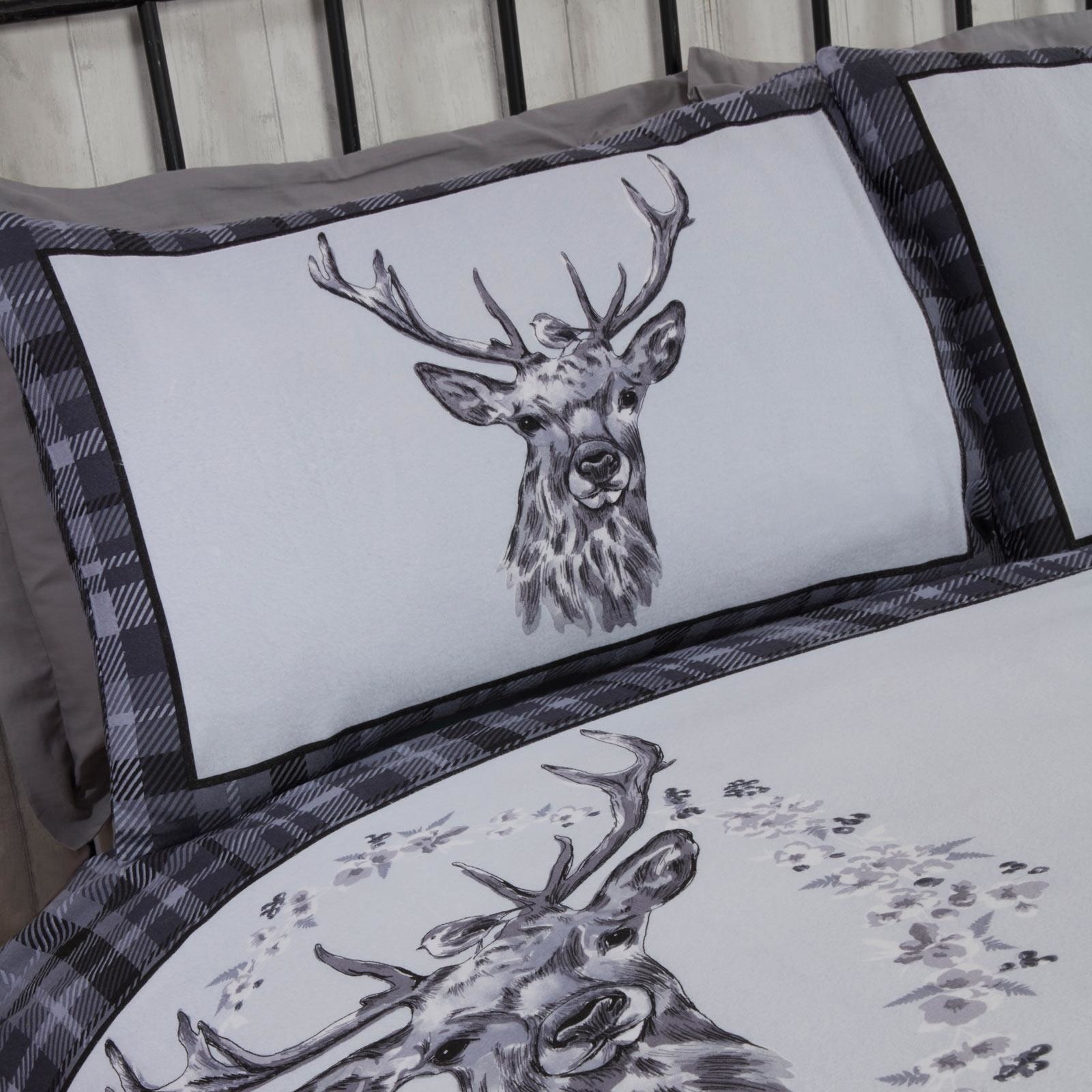 So Soft dekbedovertrek Angus Stag grijs - flanel