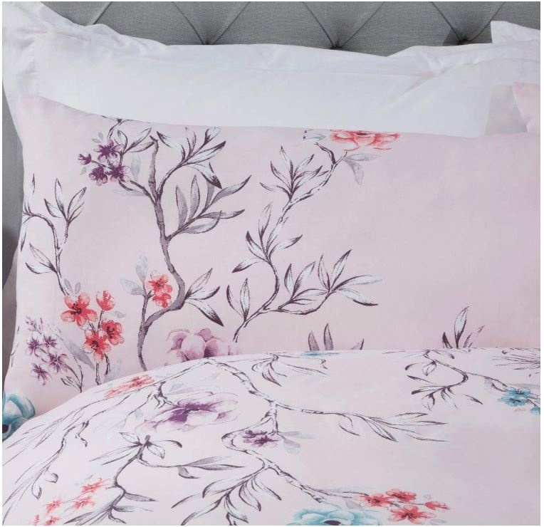 Sleepdown dekbedovertrek Oriental floral blush pink - blended katoen