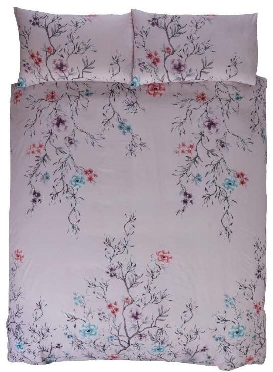 Sleepdown dekbedovertrek Oriental floral blush pink - blended katoen