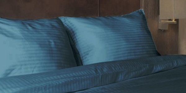 Dekbedovertrek Hotellinen - Blauw - Katoen satijn