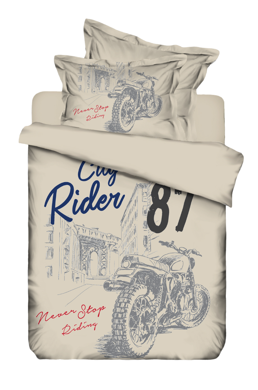 Decoware dekbedovertrek Never stop riding - 140x220 cm - katoen renforce
