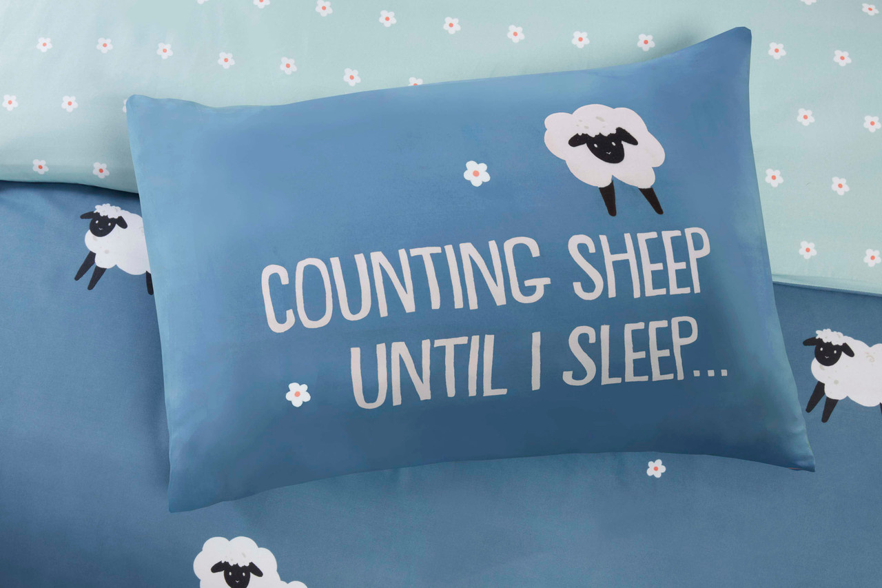So Soft dekbedovertrek Counting Sheep - blauw - microvezel