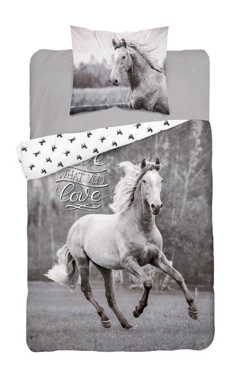 Dekbedovertrek paard - Love what you love 140x200 cm
