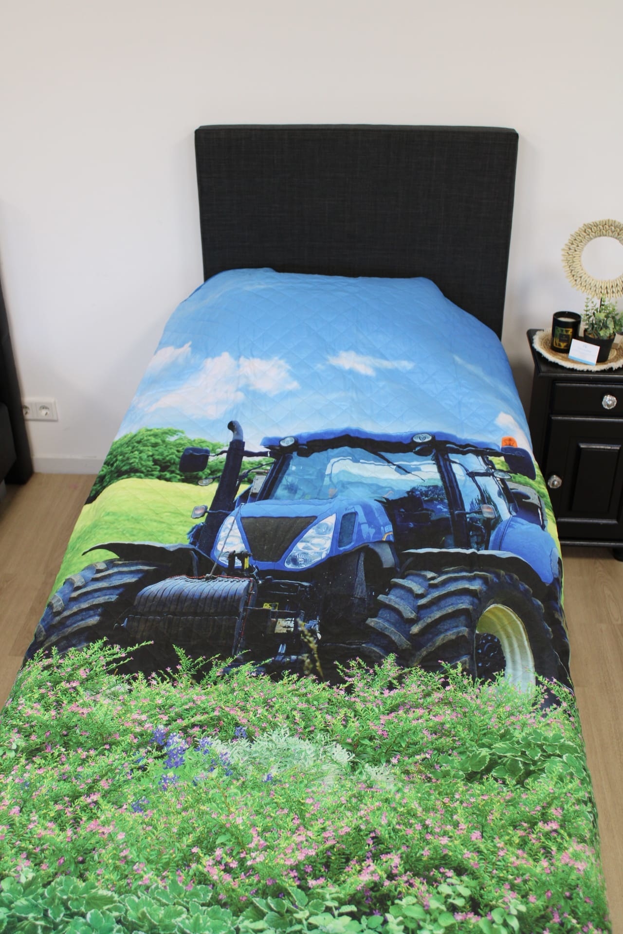 Bedsprei blauwe trekker - 170x210 cm
